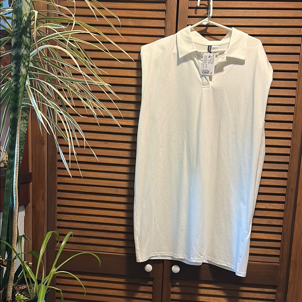 H&M Classic White Polo Dress